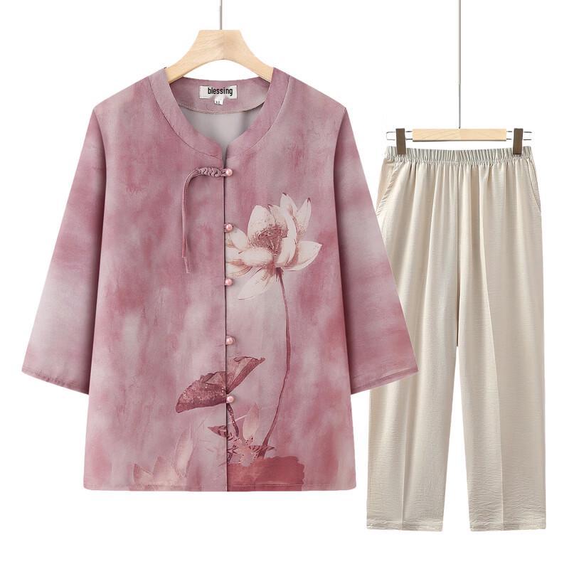Elderly Women's Chinese Style Summer Blouse