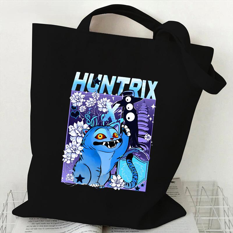 KPOP Dämonenjäger Tigerdruck Canvas Tasche Einzelner Schulterrucksack Student Tragbare Einkaufstasche