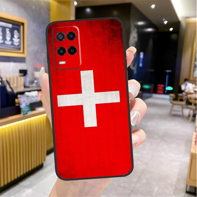 Switzerland Swiss Flag Case For Oppo A5 Pro A15 A17 A57 A77 A60 A80 A40 A18 A38 A58 A78 A98 A96 A76 A16 A94 A74 A54
