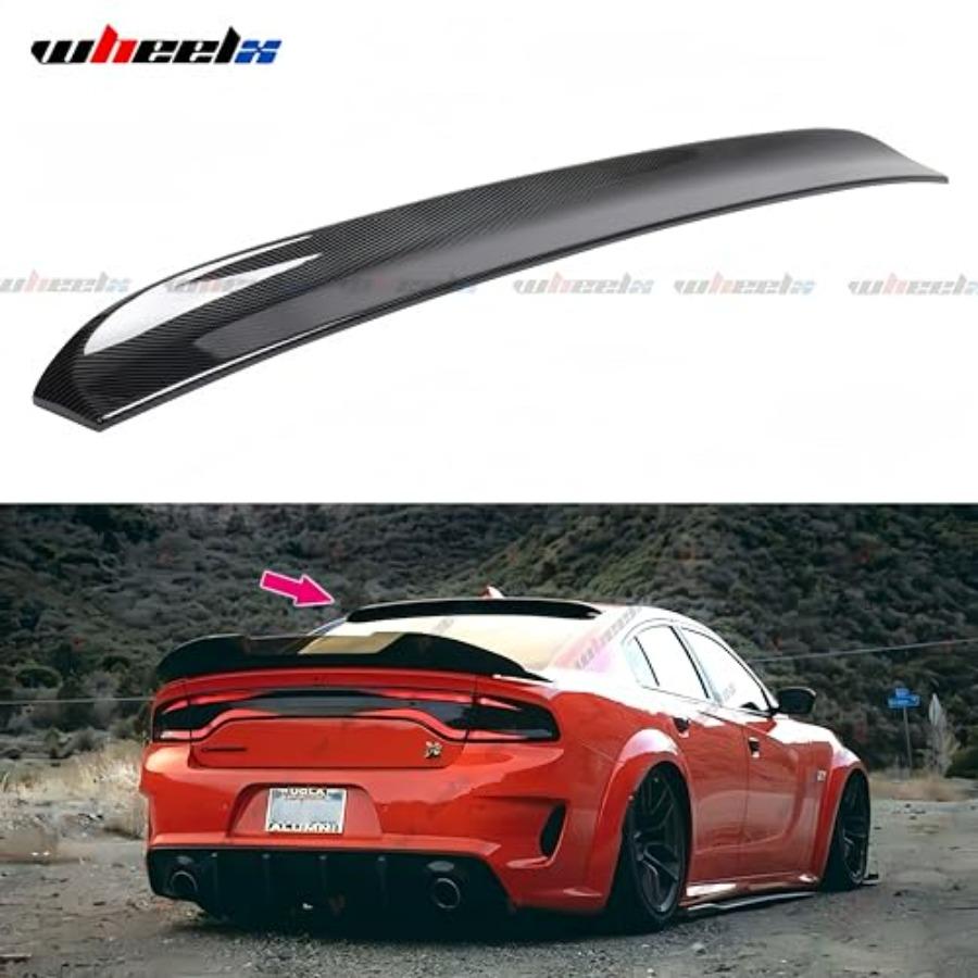 Tylny Spoiler Dachowy do Dodge Charger 2015-2023 Wszystkie Modele, Skrzydło w Stylu Duckbill Wzór Włókna Węglowego dla GT Pursuit R/T