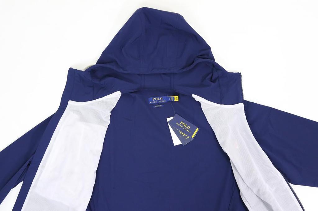 POLO RALPH LAUREN Men’s Performance Stretch Zip-Up Windbreaker Jacket, Navy, Size L, Lightweight Active Outerwear (01010007)