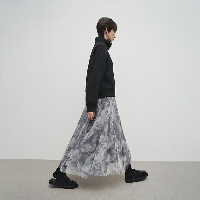 broadcast Vintage Print Mesh Midi Skirt