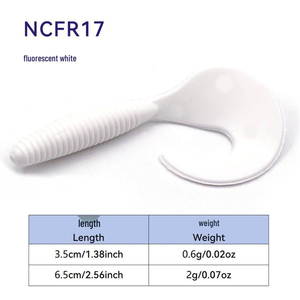 Silicone Ribbed Curly Tail Soft Bait – 15 Piece Bag