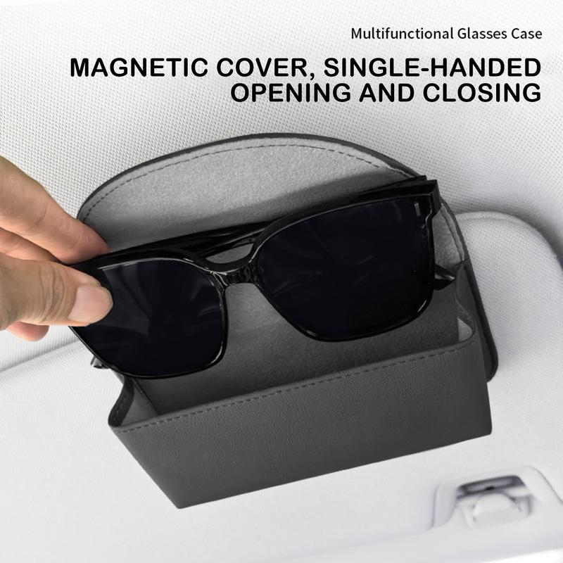 Sunglass Visor Holder Vehicle Magnetic Glasses Box Spill Proof Magnetic Visor Sunglass Holder For Truck And Vehicle Travel Road