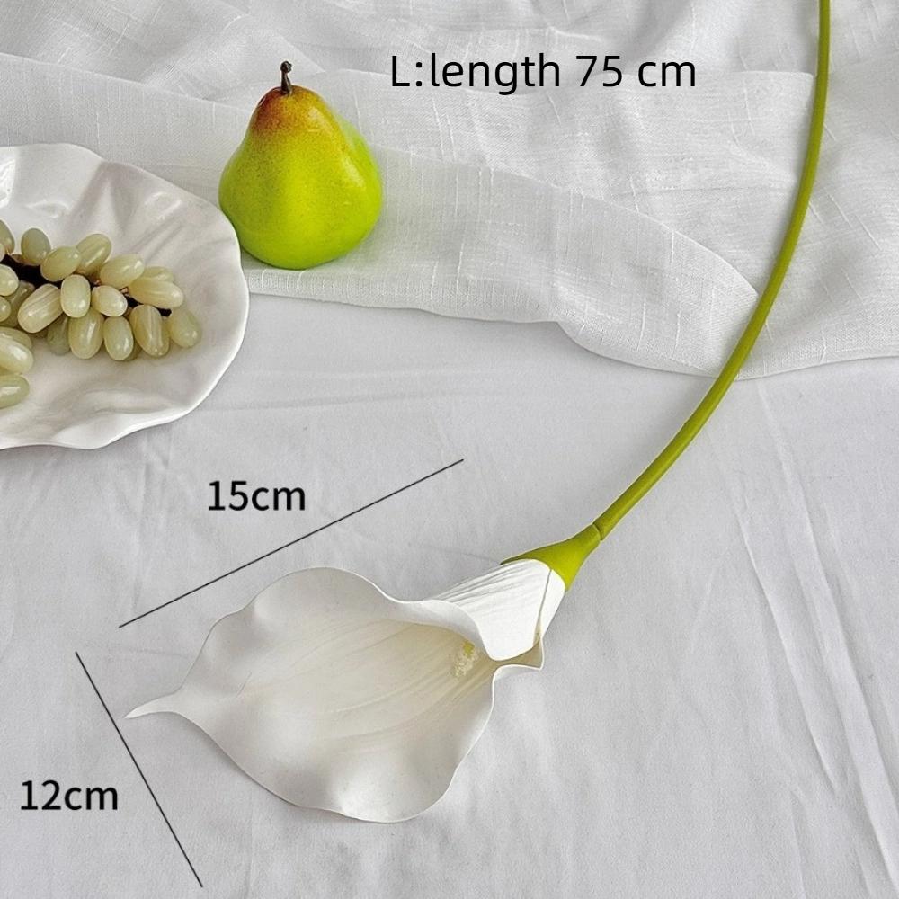 White Artificial Calla Lily Flowers EVA Wedding Bouquet New Faux Plants Photography Props