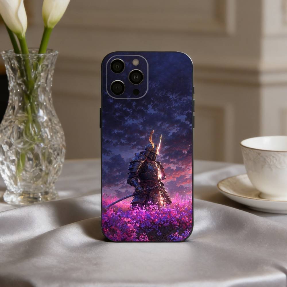 J-Japanisch B-Bushido S-Samurai Handyhülle Für iPhone 17,16,15,14,13,12,11 Plus,Pro Max,XS,Weiche Silikon Schwarze Hülle