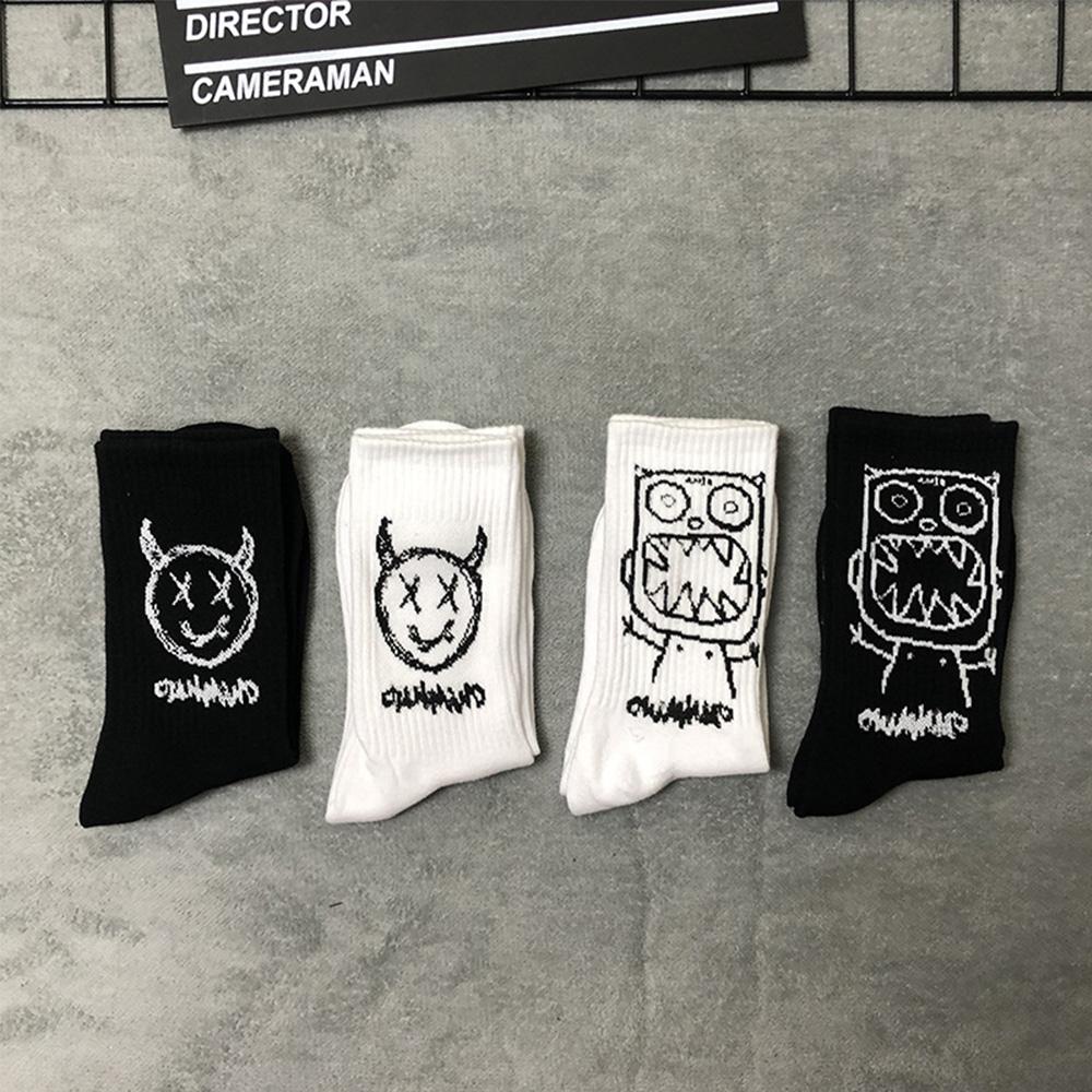 Long Sock Hip Hop Mid Tube Cartoon Street Style Sports Socks Skateboard Socks Unisex Hosiery Cotton