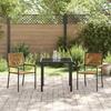 Garden Stackable Chairs 2 pcs Brown and Black 54 x 56 x 90 cm