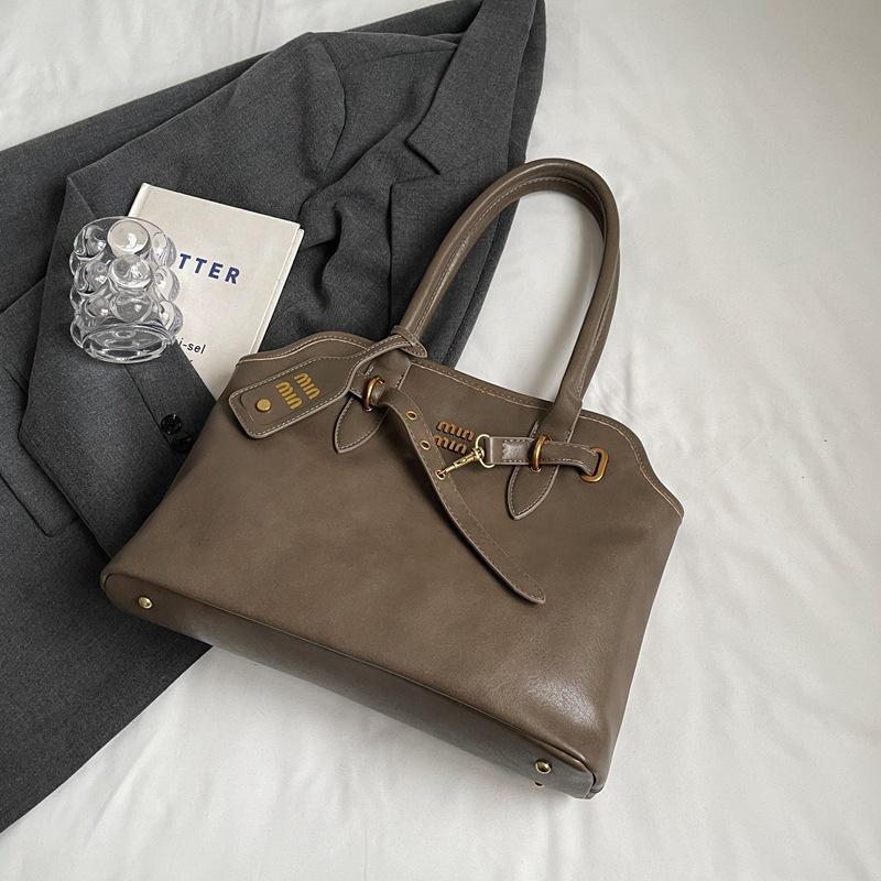 

Осенняя ретро сумка-тоут Maillard для поездок на работу, женская 2025, новая сумка-тоут большой вместимости, на плечо, подмышку верблюд