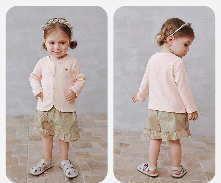 Mini Balabala Children's Coat Soft, Skin friendly, Antibacterial 9-inch Sleeve Cute Home Air Conditioning Sweater 2026 New Product