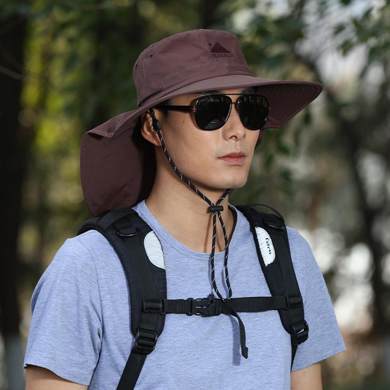 Utomhus Västerländsk Cowboyhatt Herr Sommar Andningsbar Solskydd Solhatt Vandring Klättringshatt Snabbtorkande Vindtät Fiskemössa