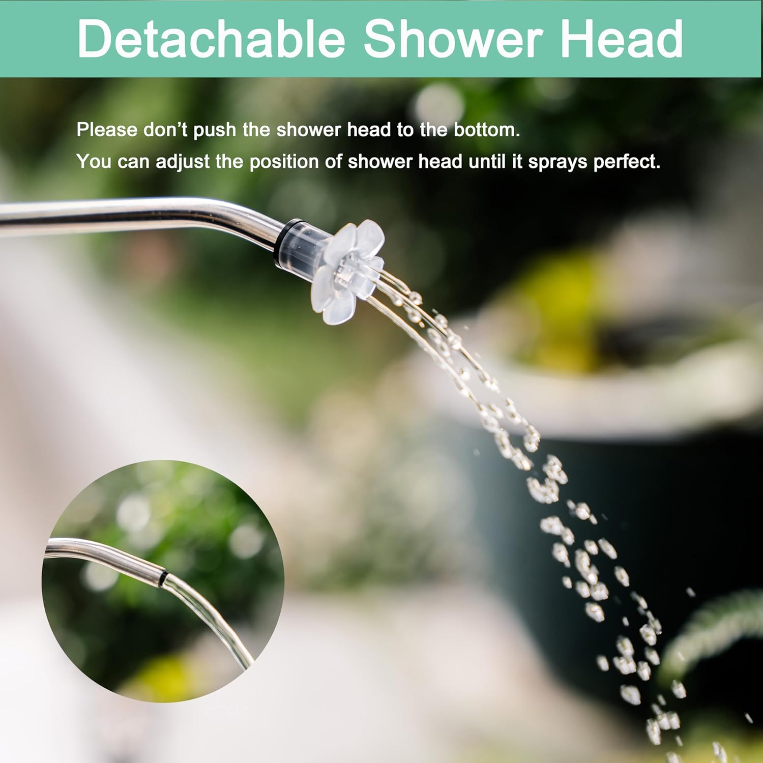 Lightweight Pot with Long Spout & Bonus Shower Head, Indoor Watering Can f United States