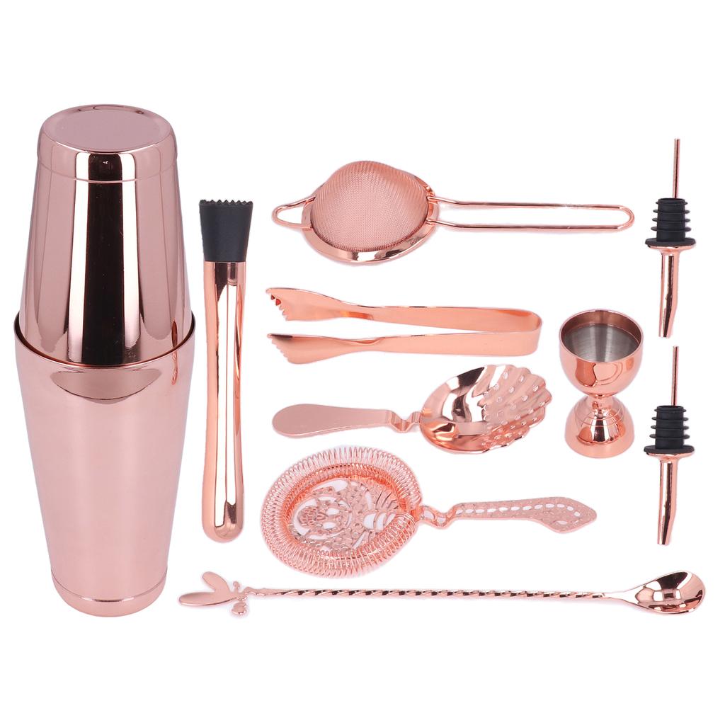 11PCS Cocktail Shaker Set Stainless Steel Drink Mixer Set Bar Cocktail Mixing Tool for