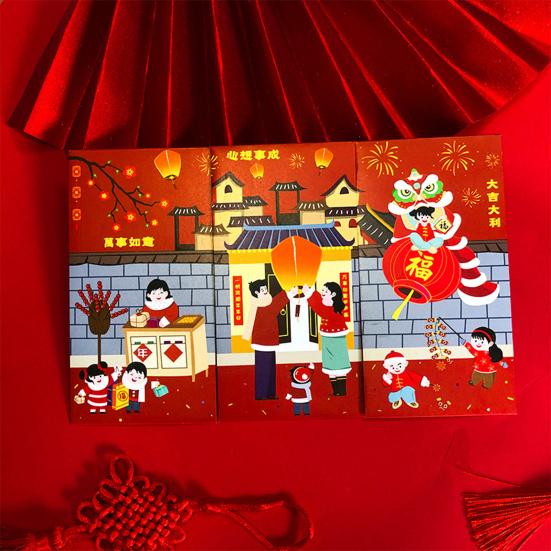 6Pcs Chinese New Year Red Envelopes 2025 Lunar Yera of The Snake Red Money