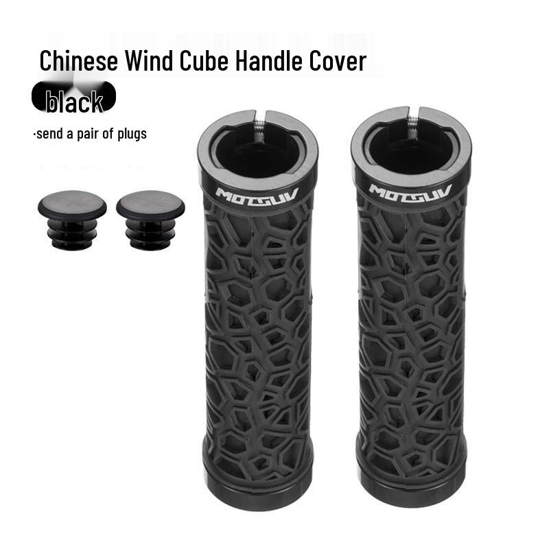 

Экологичные противоскользящие резиновые грипсы для руля горного велосипеда, фиксируемые, амортизирующие TPR для велосипедов с фиксированной передачей и складных велосипедов. чёрный