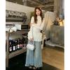 [Official Picture Actual Price] New Semi-turtleneck Long-sleeved T-shirt Cake Skirt Slim Lace Lace Inner Base
