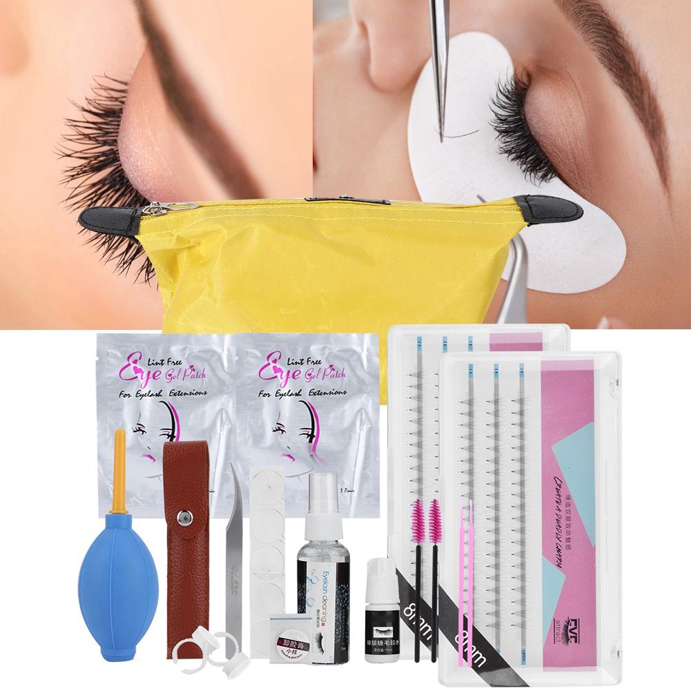 Eyelashes Grafting Tool Set Eyelash Extension Glue Tweezer False Eyelash Kit (8mm+8mm)