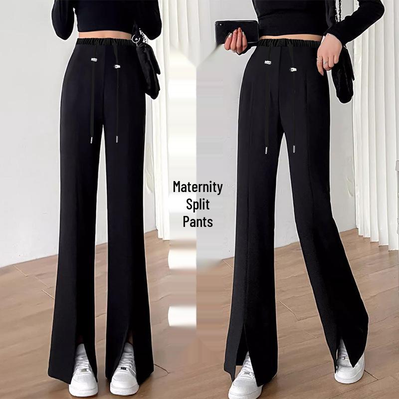 2026 Spring New Arrival Versatile Goddess Maternity Slit Micro Flare Slimming Long Suit Pants M