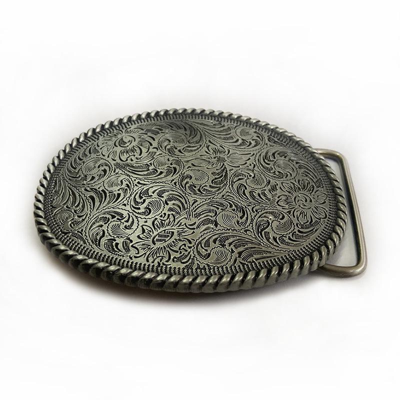 Higanbana Ethnic Style Oval Denim Belt Buckle - Unique Alloy Smooth Design