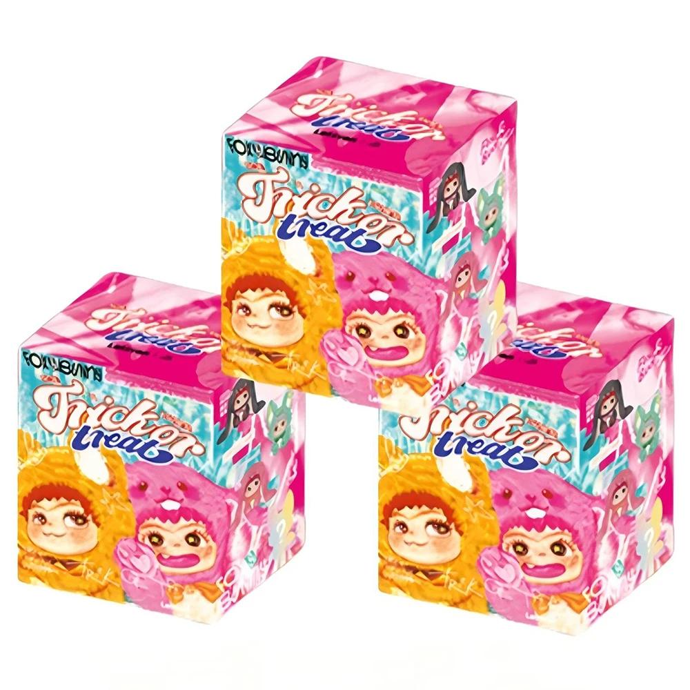 Wakuku V2 1: 1 Copy Blind Box Fox Bunny Trick Or Treat Series Vinyl Doll Suprise  Keychain Trendy Toys Mystery  Gifts
