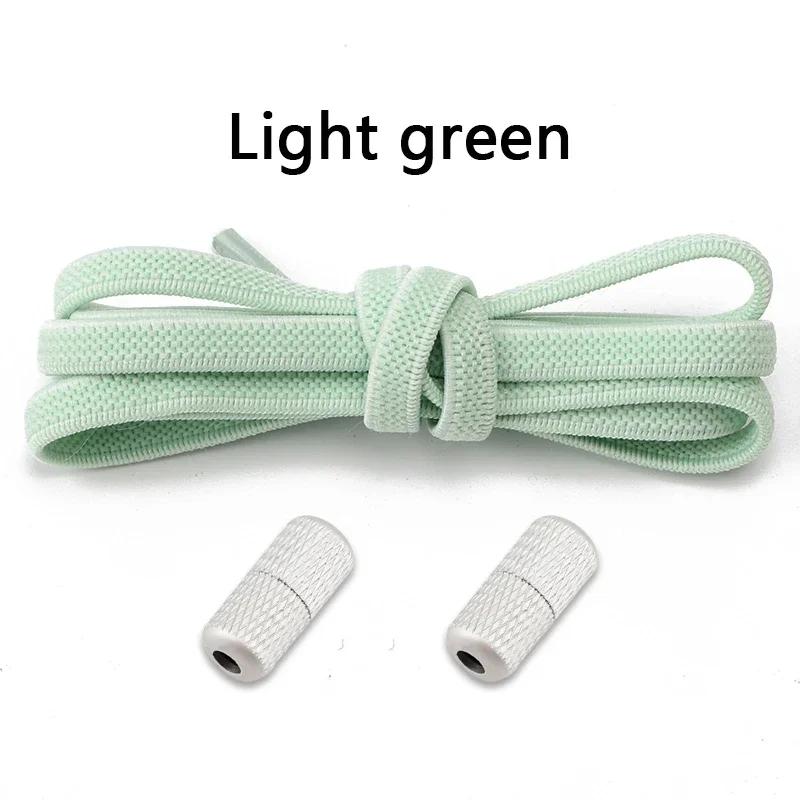1 Pair Elastic Shoelaces Without Ties Flat Shoe Laces Round Metal Capsules Lock Rubber Band Lazy Shoes Lace For Sneakers