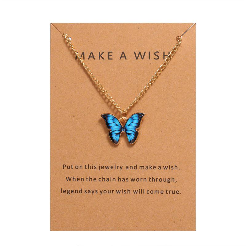 Böhmische Legierung Schmetterling Anhänger Halskette - Heißverkaufte Schlüsselbeinkette
