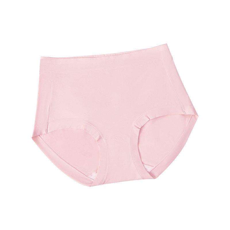 Women's High Waist Antibacterial Pure Cotton Triangle Briefs - 80s Long Staple Cotton Tummy Control