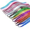 Colorful Bright Crochet Hair Extensions Colorful Silk Rainbow Silk Synthetic Fiber Sparkling Hair Extensions Party Use