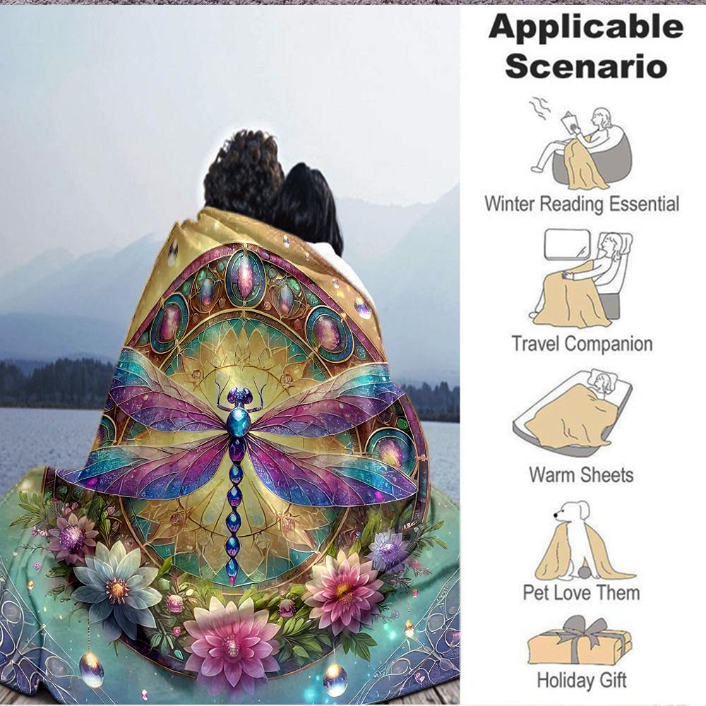 1pc Butterfly Garden Blanket, Lightweight Flannel Throw Blanket For Sofa, Bed, Travel214