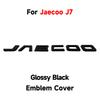 For Jaecoo J7 Explore 06 2023-2026 Gloss Black Emblem Cover Adhesive Overlay Fit Curvature Self-Adhesive Sport Style Exterior