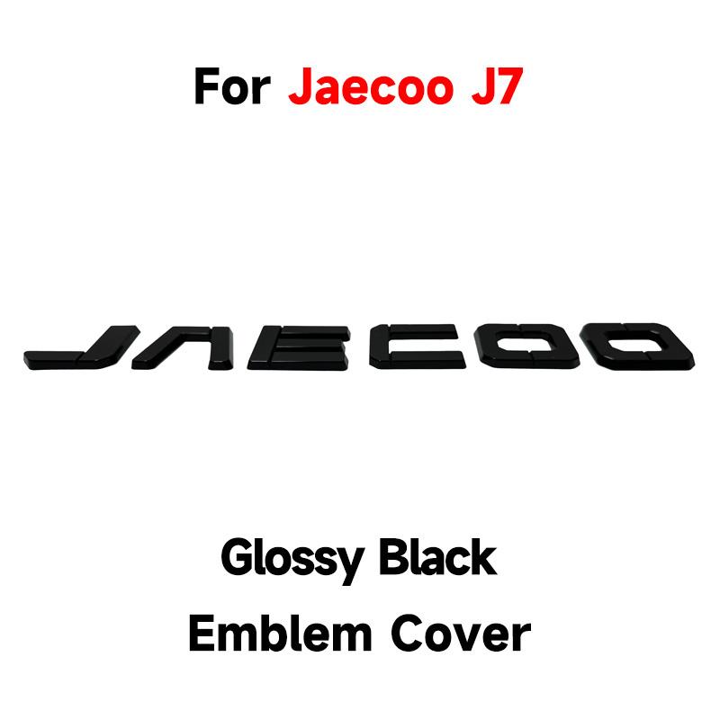 For Jaecoo J7 Explore 06 2023-2026 Gloss Black Emblem Cover Adhesive Overlay Fit Curvature Self-Adhesive Sport Style Exterior