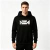 Men's Printed Pullover Hoodie, Anime Character Eyes Uzumaki Pattern Casual Sweatshirt