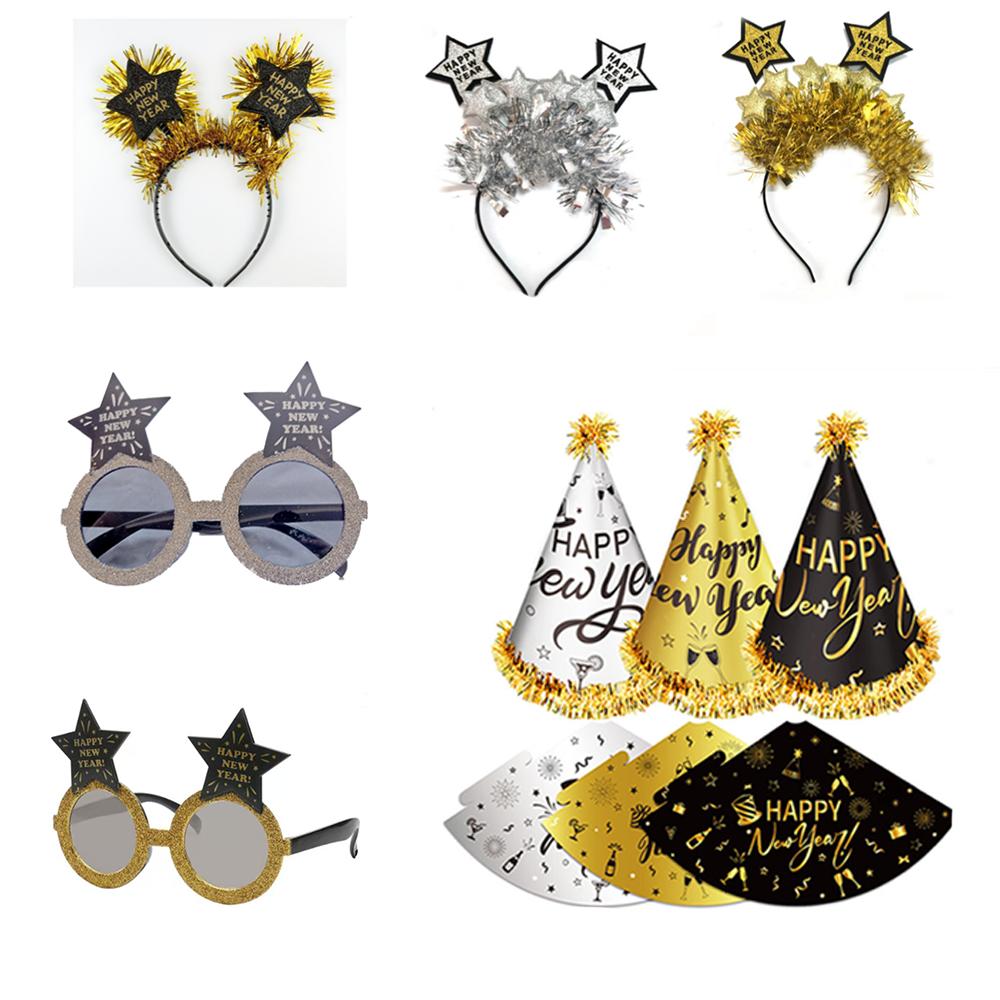 PESENAR New Year 2025 Party Supplies, New Year Party Favors Set- Hats, Headband, sunglasses for New Year s Eve