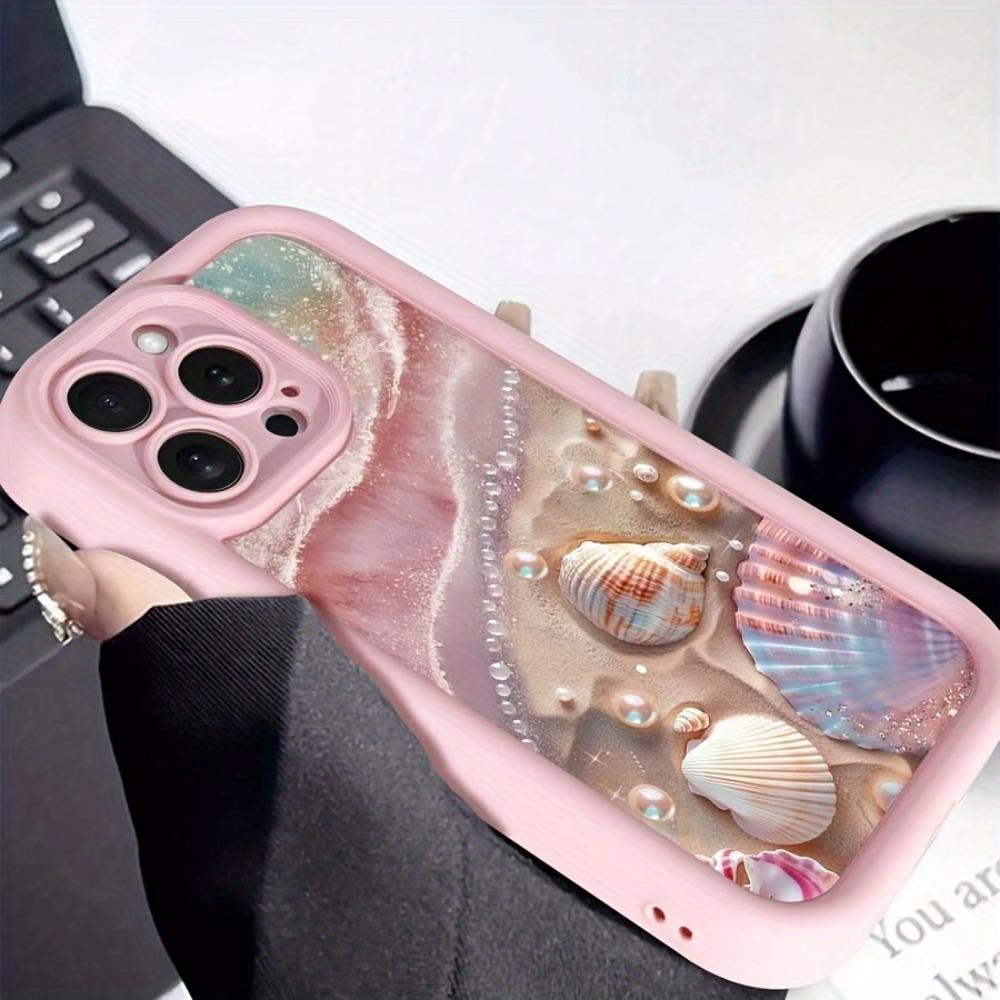 Kreatives rosa Muschel-Design Handyhülle geeignet für iPhone 17 16 15 14 13 12 11 Pro/Max/Plus sturzsichere und stoßfeste Rückabdeckung