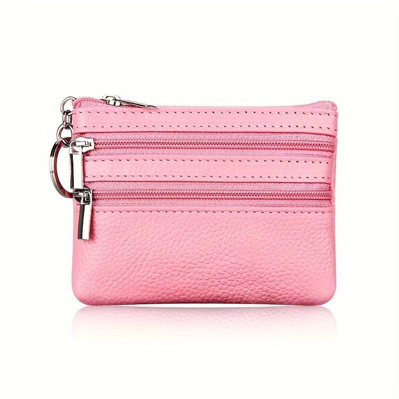 Porte-monnaie en cuir véritable pour femme, Mini pochette en peau de vache, Mini portefeuille avec chaîne