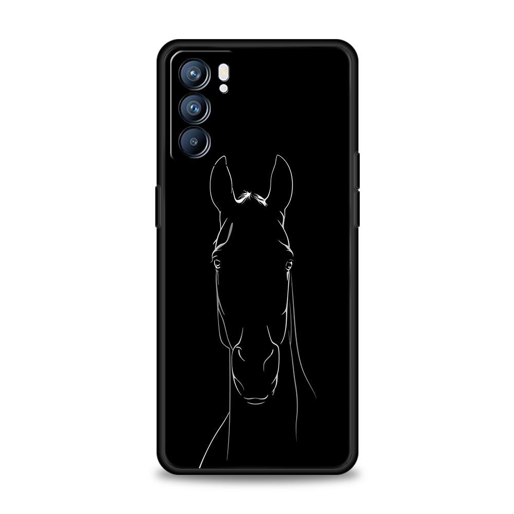 

Чехол для телефона для Oppo Find X6 Pro X5 A54 A53 A52 A9 A15 A95 A17 A76 A74 A57 A31 Reno8 Reno7 Reno6 Pro 5G Обложка Животное Искусство Лошадь Oppo Find X5