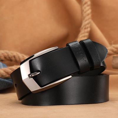 Pasek Męski Nowa Moda Luksusowe Paski Męskie dla Mężczyzn Klasyczny Vintage Klamra Pin Pasek Skórzany Męski Pasek ze Skóry Bydlęcej Prawdziwa Skóra AHQ2118