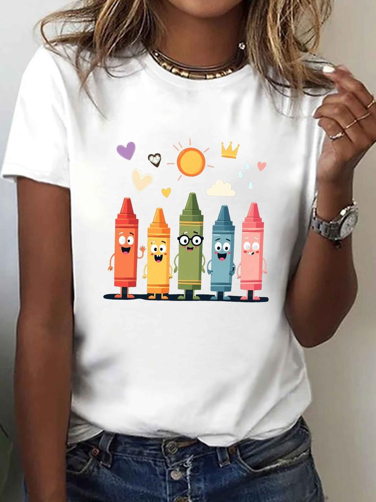 Funny Crayons graphic T-shirt