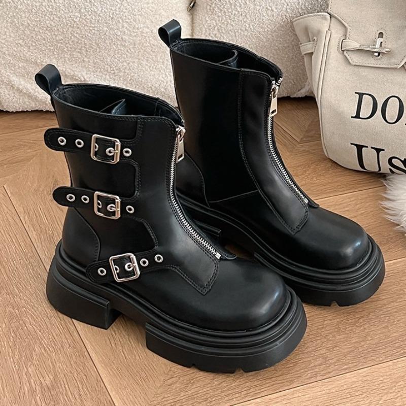 

Модные ботинки в английском стиле, коричневые, на толстой подошве, в стиле ретро, женские, 2024, повседневные, в стиле вестерн, ковбойские, короткие ботильоны, обувь для женщин, ботинки на платформе 39 чёрный