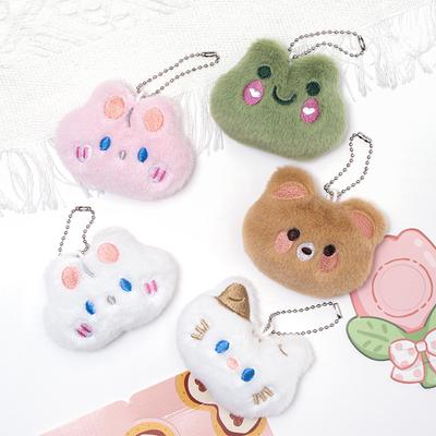 Portachiavi con animali carini, peluche, coniglio, rana, gatto, bambola, portachiavi per chiavi auto, accessori, portachiavi con piccolo orso di peluche kawaii sullo zaino