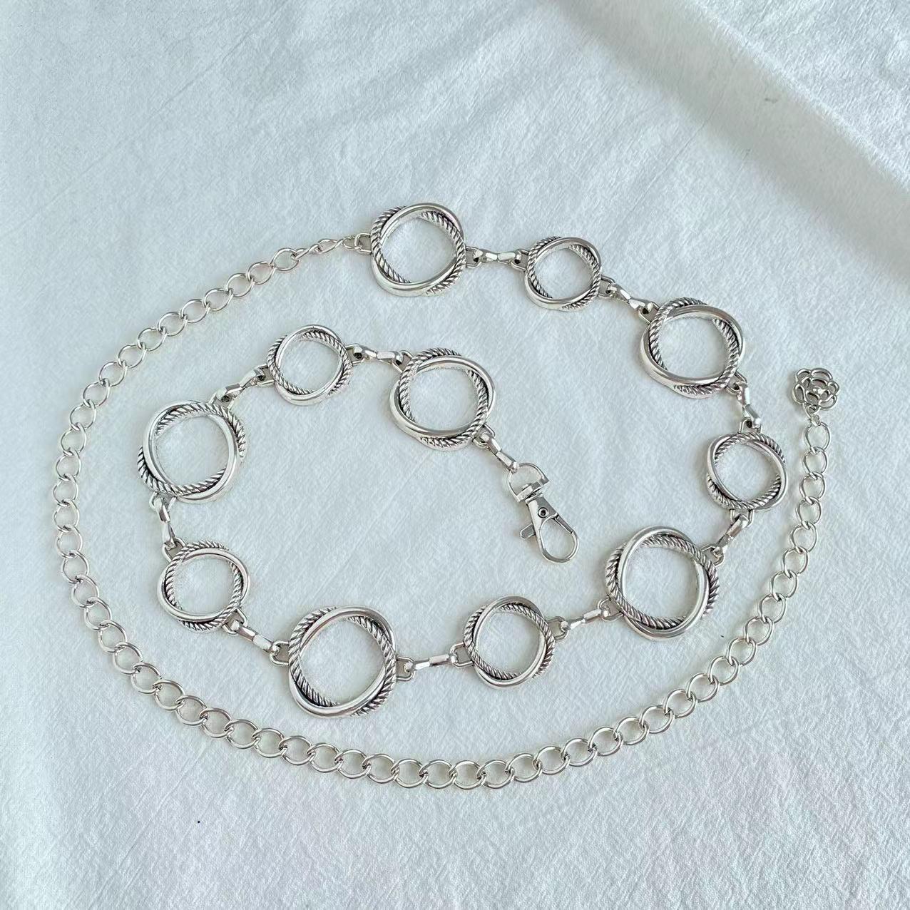 

Элегантная геометрическая ретро поясная цепочка для женщин - Универсальный и классический металлический дизайн