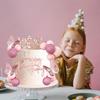 Balls Cake Toppers Happy Birthday Crown Tiara Cake Toppers for Birthday Wedding Baby Shower Party Decorations