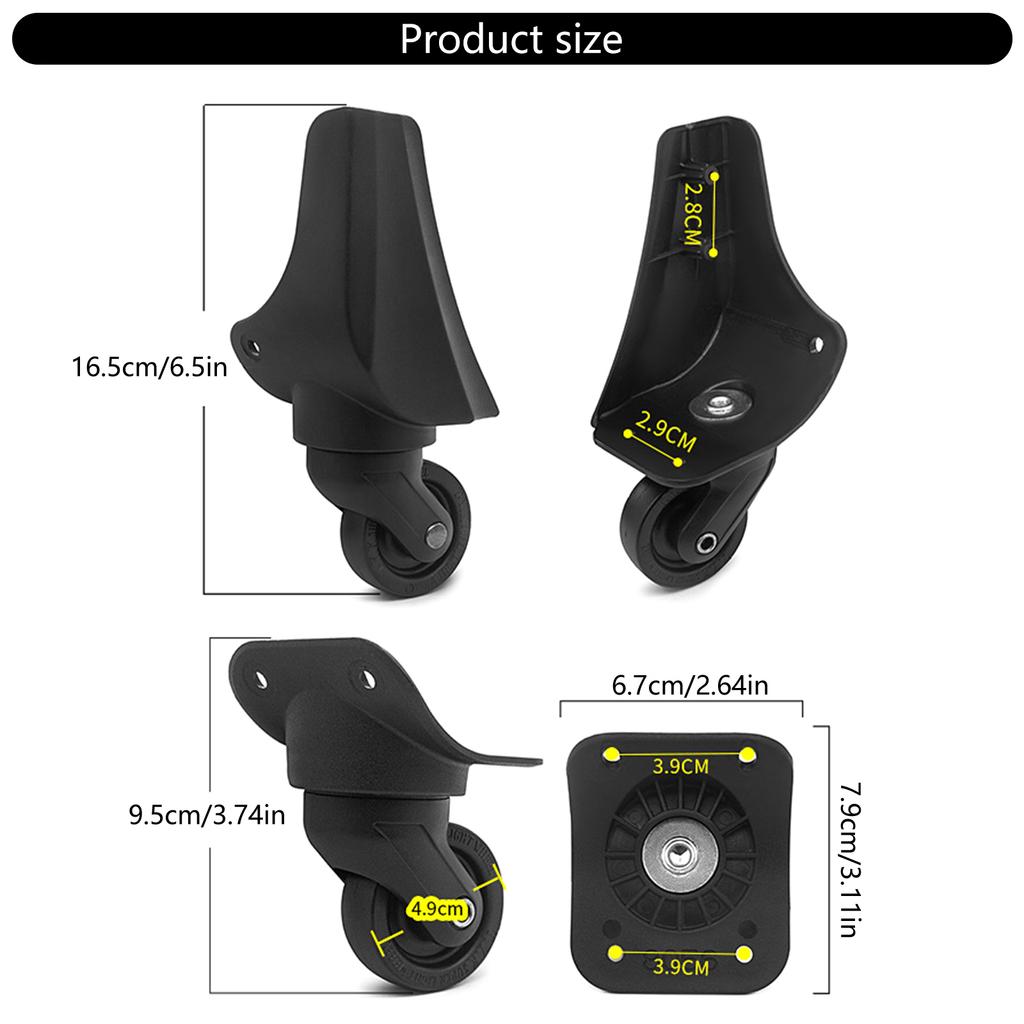 4 Stück Praktische Gepäck-Ersatzräder Universal Spinner Kofferrollen Zubehör Für Reibungsloses Reiseerlebnis