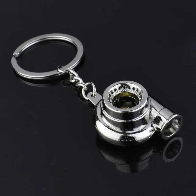 

Creative Metal Keychain With Turbine Gearshift Wheel Hub Brake Disc Shock Absorber - Car Keychain Pendant