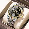 POEDAGAR Automatic Mechanical Watch Men Tourbillon Skeleton Wristwatch Calendar Week Display Leather Strap