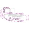 Bed Frame Light Grey 120 x 190 cm Solid Pine Wood