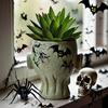 Skull Flower Pot Resin Human Skull Planter Halloween Candy Bowl Gothic Plant Pot for Succulents Home Office Desk Decoration