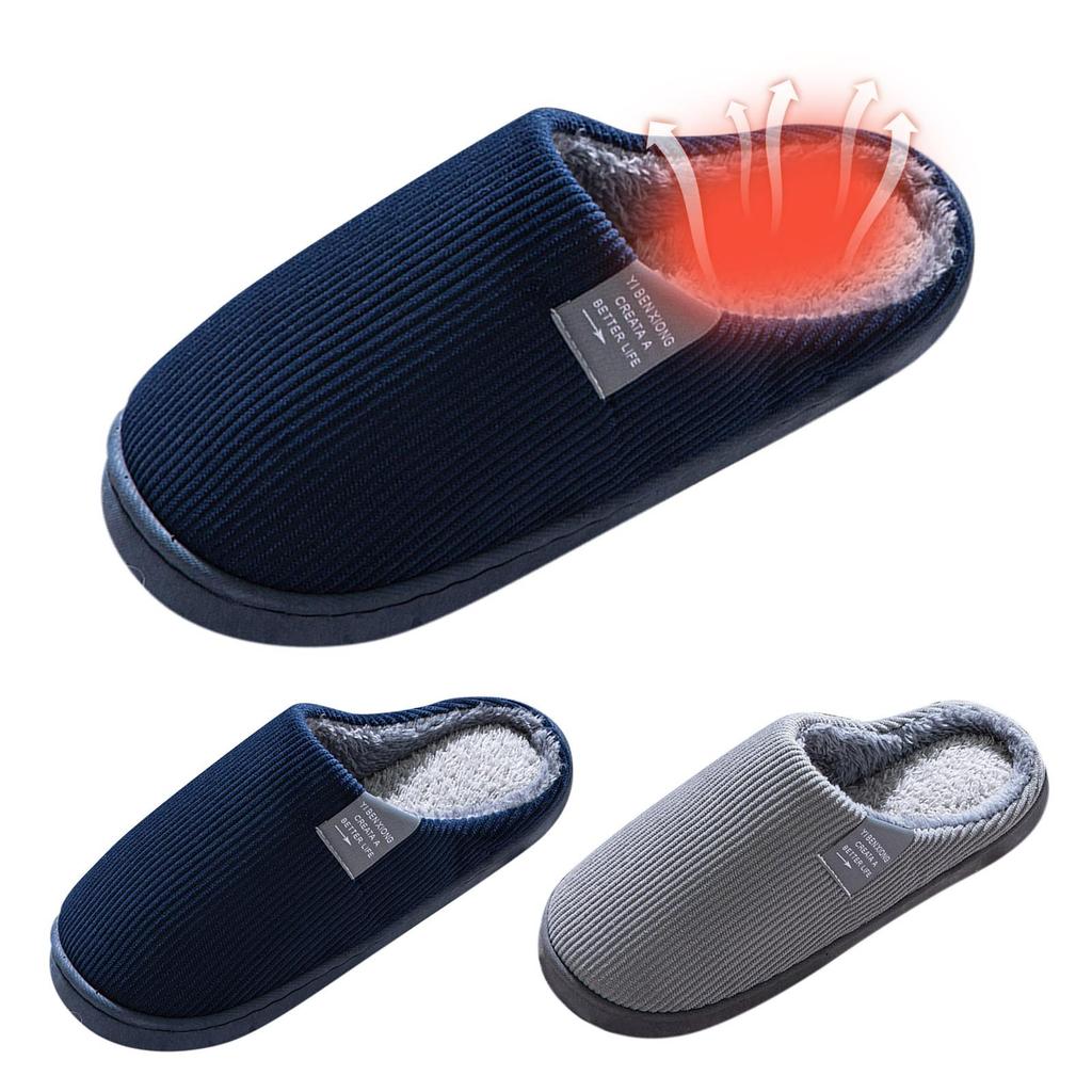 Winter Warm Fur Slippers Men Women Couples House Non Slip Soft Shoes Comfort Flat Heel Home Indoor Bedroom Plush Slippers