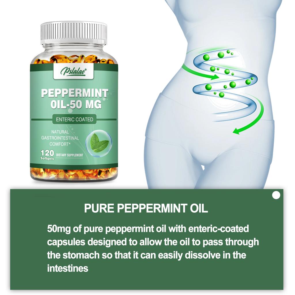 Capsule Moi cu Ulei de Mentă 50mg - Suport Digestiv Natural Ameliorează Balonarea, Gazele și Sindromul Intestinului Iritabil