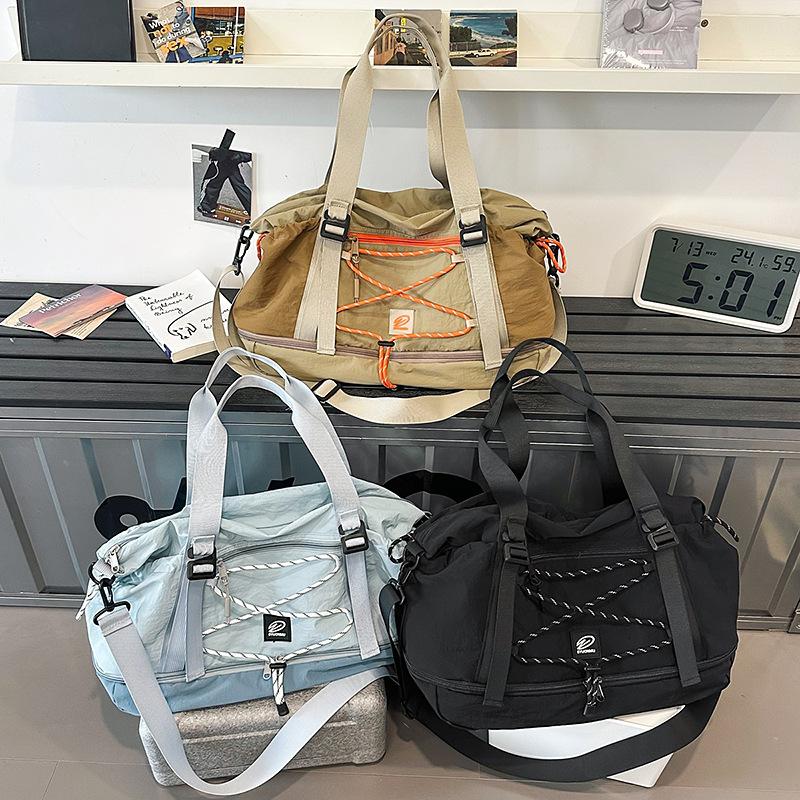 Shoulder Bag Nylon Water-Repellent Travel Bag with Separation Shoes Bags Fitness Bag